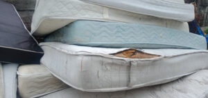 A stack of old mattresses